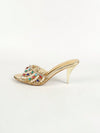 Shimmering Elegance: Women's Multicolor Rhinestone & Pearl Decor High Heel Sandals