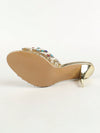 Shimmering Elegance: Women's Multicolor Rhinestone & Pearl Decor High Heel Sandals