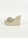 Sparkle in Style: Women's Platform Wedge Sandals with Rhinestones