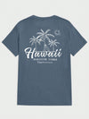 Chill Out in Style with Coconut Tree Letter Print Men's T-Shirt