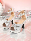 White High-Heeled Waterproof Latin Dance Shoes: Perfect for Performance and Practice