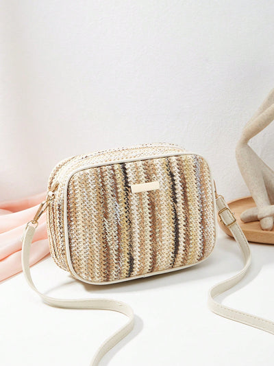 Chic and Stylish: Colorful Braided Single Shoulder Crossbody Bag for Women