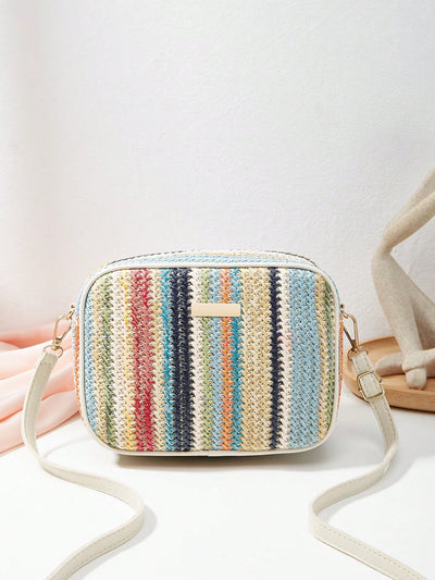 Chic and Stylish: Colorful Braided Single Shoulder Crossbody Bag for Women