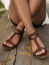 Sun-Kissed Style: Women's Summer 2024 Woven Straw Ribbon Beach Flat Sandals