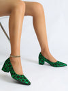 Dazzling Summer Charm: Women's Shallow Mouth Thick Heel High Heels