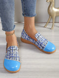 These Plaid Perfection Women's Round Toe Casual Loafers combine style and comfort for the perfect everyday shoe. With a trendy plaid pattern and a round toe design, these loafers are versatile and fashion-forward. Crafted with high-quality materials, these shoes provide maximum comfort and durability
