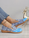 Plaid Perfection: Women's Round Toe Casual Loafers