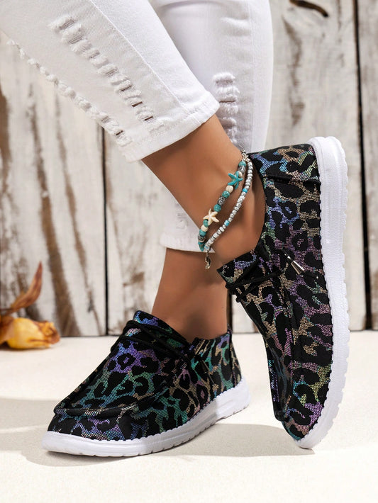 Trendy Leopard Print Slip-On Sneakers: Breathable & Slip-Resistant for Effortless Style