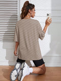 Image 8 - closure detail of Summer Floral Print Drop Shoulder T-Shirt for Women - Casual Round Neck Style