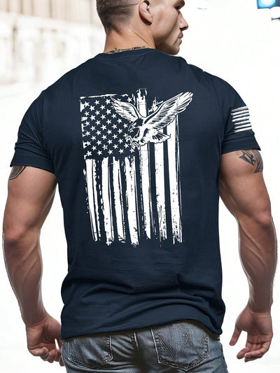 Eagle Eye Catcher: Men's Summer American Eagle Printed Casual T-Shirt