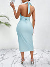 Mint Green Halter Neck Dress: Simple and Sexy Style for Ladies