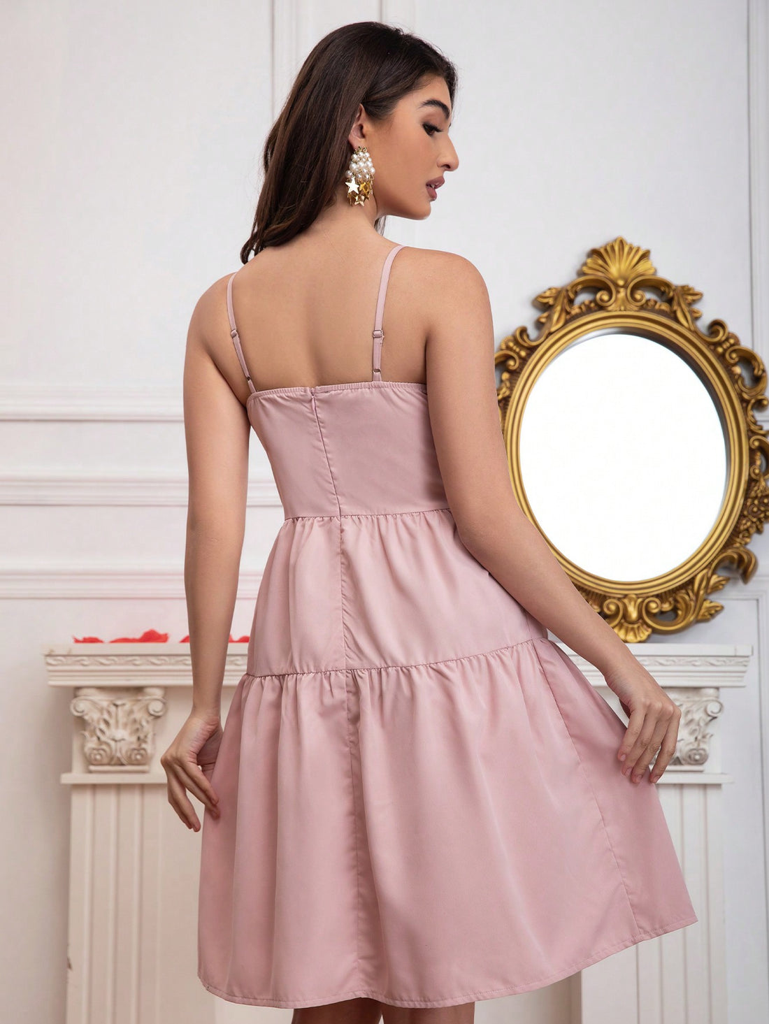 Introducing the Ruffle Hem Sleeveless Summer Sundress. With its breezy design and airy material, this dress is perfect for staying cool on hot summer days. The stylish ruffle hem adds a touch of femininity, making it a versatile choice for any occasion. Say hello to effortless comfort and style with this must-have dress.