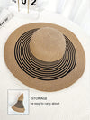 Summer Chic: Women's Khaki Wide Brim Straw Hat and Bag Combo for Beach Vacay