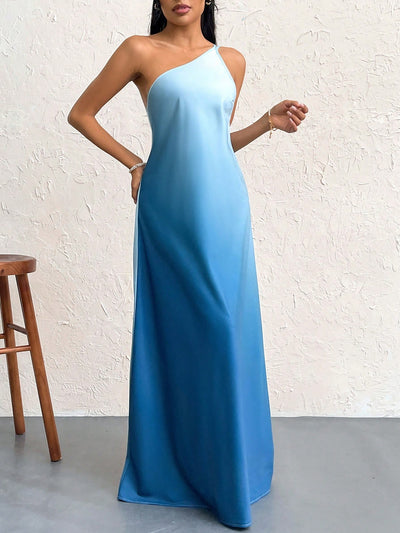 Sunset Dream One Shoulder Ombre Dress