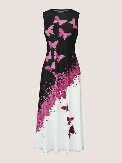 Floral Dream: Sleeveless Fashionable Dress for Women