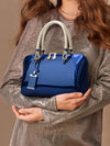 Chic and Versatile Patent Leather Boston Bag: Perfect for Work or Play!