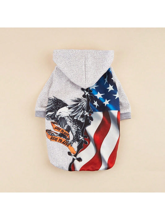 This Patriotic Paws hoodie features a 3D Eagle American Flag print, perfect for celebrating Independence Day with your pet. Made with high-quality materials, it offers a comfortable fit and stylish look. Show off your patriotism and bond with your furry friend in this unique and eye-catching hoodie.