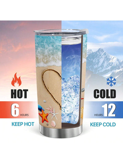 20oz Stainless Steel Beach Life Summer Tumbler - Double Wall Vacuum Insulated Travel Mug