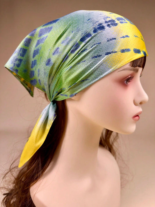 Boho Chic: Graffiti Print Square Scarf - A Must-Have Hair Accessory for Women