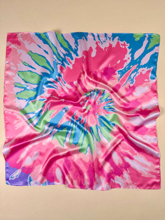 Explore your inner bohemian with this vibrant Tie-Dye Graffiti Print Square Scarf. Made for women, it's perfect for adding a pop of color to any outfit. The unique print and high-quality material will make a statement while keeping you stylish and warm. Embrace the boho chic trend today!