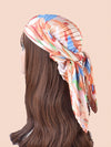 Multicolor Leaves Silk Scarf: Stylish Bandana Style Sunscreen for Summer