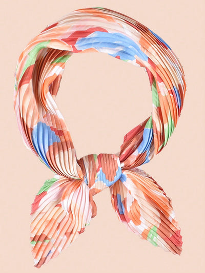 Multicolor Leaves Silk Scarf: Stylish Bandana Style Sunscreen for Summer