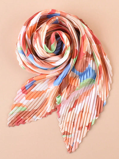 Multicolor Leaves Silk Scarf: Stylish Bandana Style Sunscreen for Summer