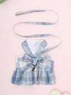 Chic Plaid Skirt and Leash Set for Small Pets: Size Up for Perfect Fit!