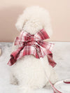 Chic Plaid Skirt and Leash Set for Small Pets: Size Up for Perfect Fit!