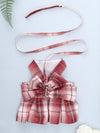 Chic Plaid Skirt and Leash Set for Small Pets: Size Up for Perfect Fit!