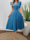 Flirty and Feminine: Women's Puff Sleeve Waist-Cinched Dress