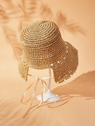 Chic Vacation Essential: Abalone Weave Straw Hat