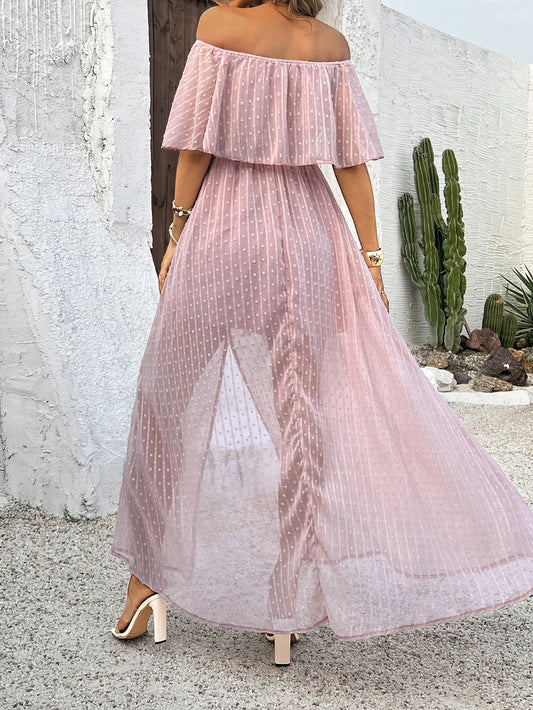 Chic and Flirty: Ladies Fashionable Off-Shoulder Dress