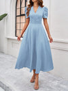 Flirty and Feminine: Women's Puff Sleeve Waist-Cinched Dress