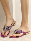 Sparkling Steps: Women's Rhinestone Thong Bohemian Sandals for Beach Holidays