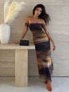 Radiant Summer Vibes Tie-Dye Pleated Dress: Embrace the Asymmetric Neckline