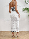 Chic Monochrome Style: Women's Hollow Out Spaghetti Strap Dress