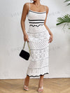 Chic Monochrome Style: Women's Hollow Out Spaghetti Strap Dress