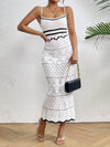 Monochrome Dream: Black and White Contrast Spaghetti Strap Dress