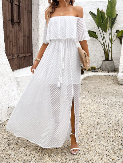 Chic and Flirty: Ladies Fashionable Off-Shoulder Dress