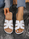 Women's Fashionable White Hollow-Out Wedges: Summer Casual Sandals