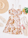 Floral Fantasy: Hollow Out Spaghetti Strap Dress