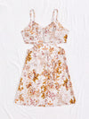 Floral Fantasy: Hollow Out Spaghetti Strap Dress