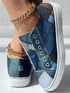 Chic and Comfy: Denim Effect Slip-On Skateboarding Sneakers for Ladies