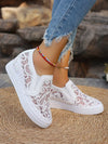 Elegant White Lace Wedge Sneakers: Breathable & Fashion-Forward