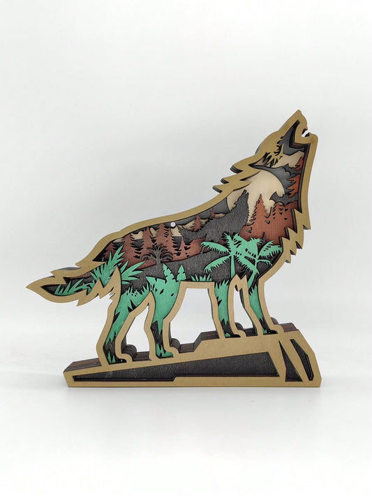 Handcrafted Wooden Wolf Figurine is a stunning addition to your <a href="https://canaryhouze.com/collections/wooden-arts" target="_blank" rel="noopener">home or office decor</a>. This exquisite forest animal figurine is expertly crafted from high-quality wood, capturing the beauty and majesty of the wolf. Perfect for nature lovers and collectors, this handcrafted piece is a unique and timeless display of art and craftsmanship.