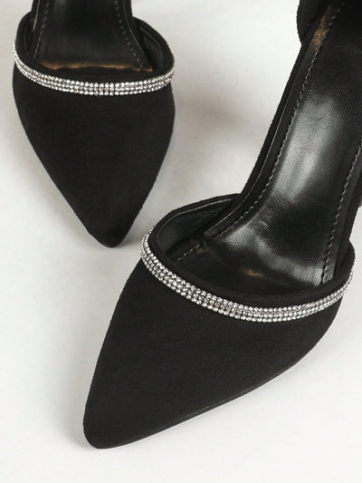 Elegant Black Rhinestone High Heels: Any Season Essential for Stylish Banquets