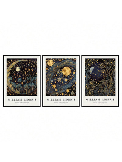 Botanical Beauty: Set of 3 William Morris Minimalist Art Prints for Home Decor