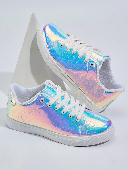 Sparkle in Style: Women's Shiny Fashionable Casual Sports Shoes