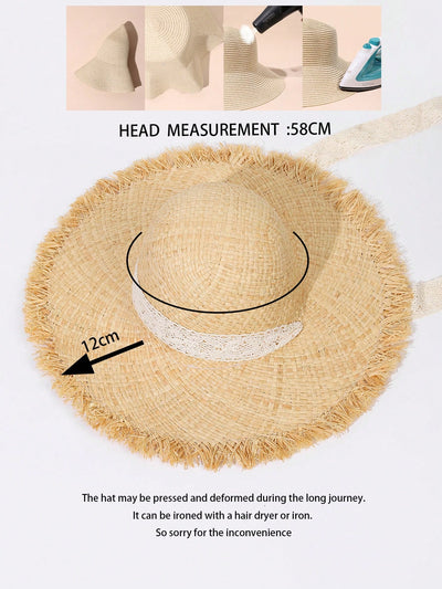 Stay Stylish and Protected with our Wide Brimmed Raffia Straw Beach Hat